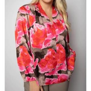 NEW NZT BY NIC+ZOE rosy outlook top - plus in pink multii